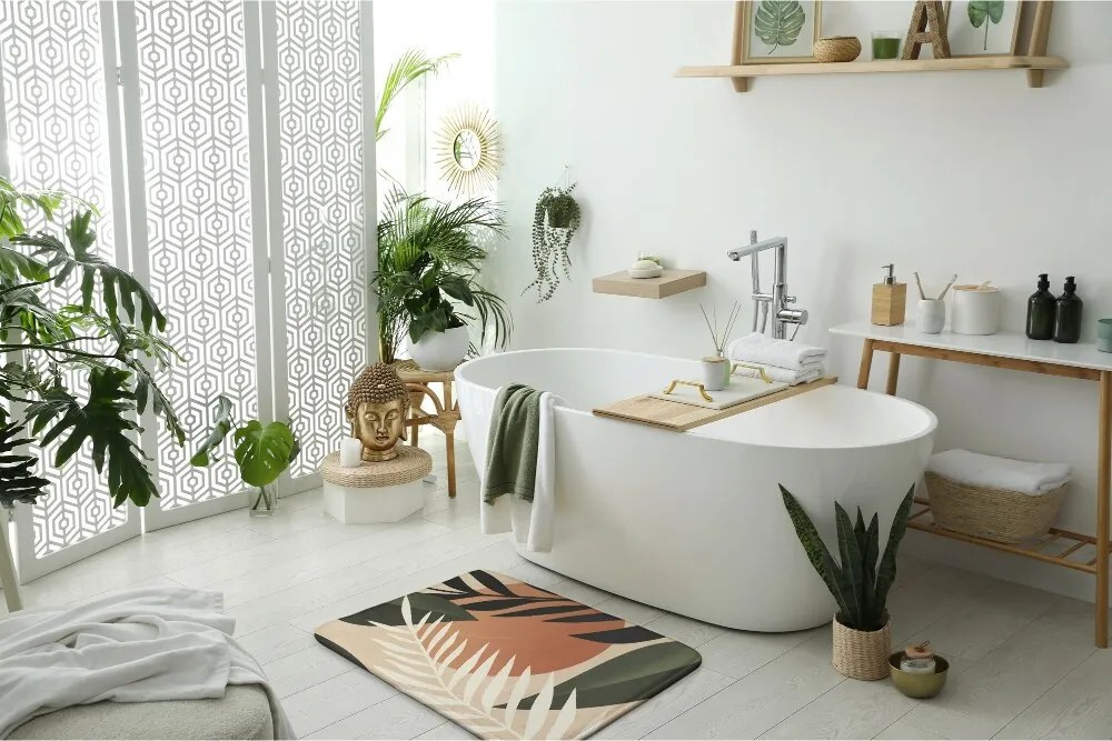 Dywanik pod prysznic Dywanik pod prysznic Tropikalna abstrakcja