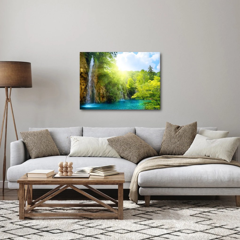 Obraz - wodospady w pralesie (70x50 cm)