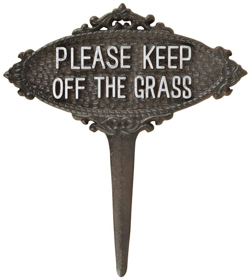 Metalowa wbijana dekoracja ogrodowa Please Keep off the Grass – Esschert Design