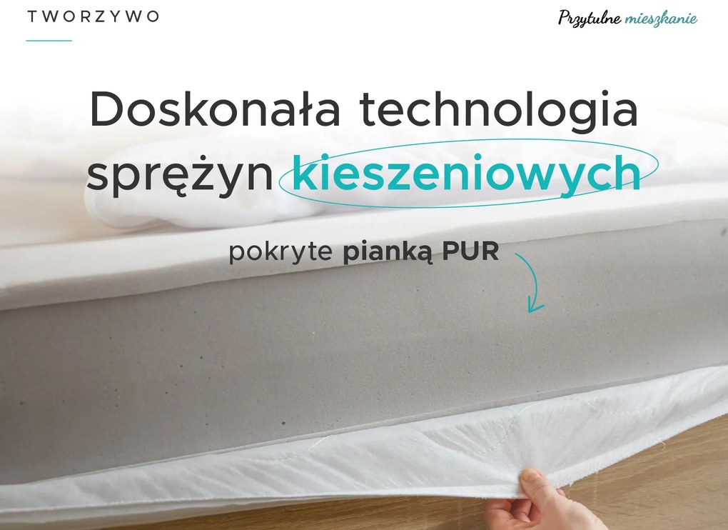 Materac kieszeniowy SOMMERA 18 cm 160 x 200 cm Ochrona materaca: BEZ ochraniacz na materac