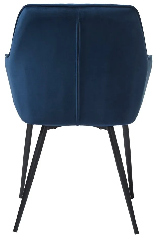 Ciemnoniebieskie aksamitne krzesła z podłokietnikami zestaw 2 szt. Nolan Stripe – Unique Furniture