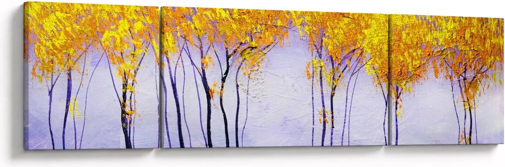 Obraz żółtych drzew (170x50 cm)