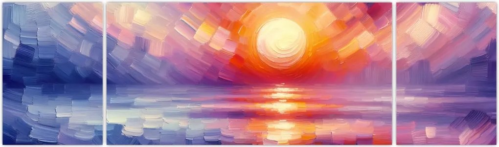 Obraz - Kolorowy artystyczny zachód słońca (170x50 cm)
