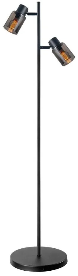 Lampa podłogowa REBECCA 2xE14/8W/230V czarna/przydymiona