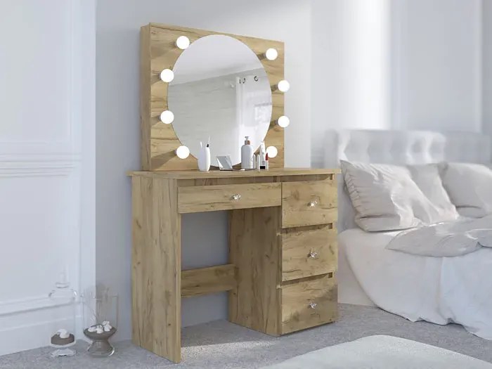 Toaletka w stylu glamour z oświetleniem LED - Kaviro 3X
