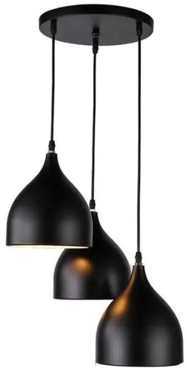 Lampa sufitowa loftowa metalowa wisząca AT17-3SZ-Czarna