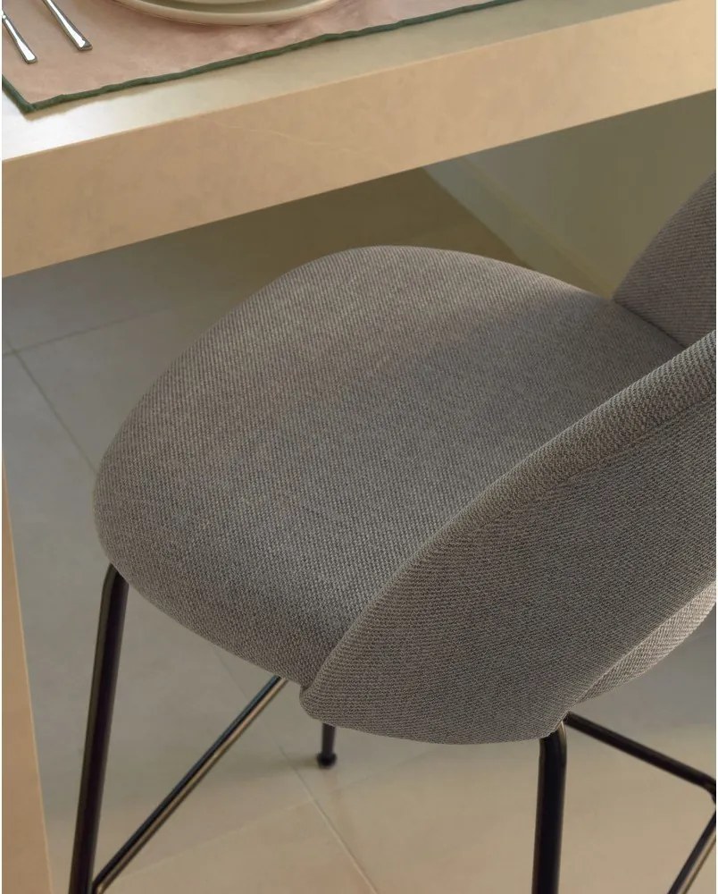 Szare tapicerowane hokery zestaw 4 szt. (wysokość siedziska 63 cm) Mahalia – Kave Home