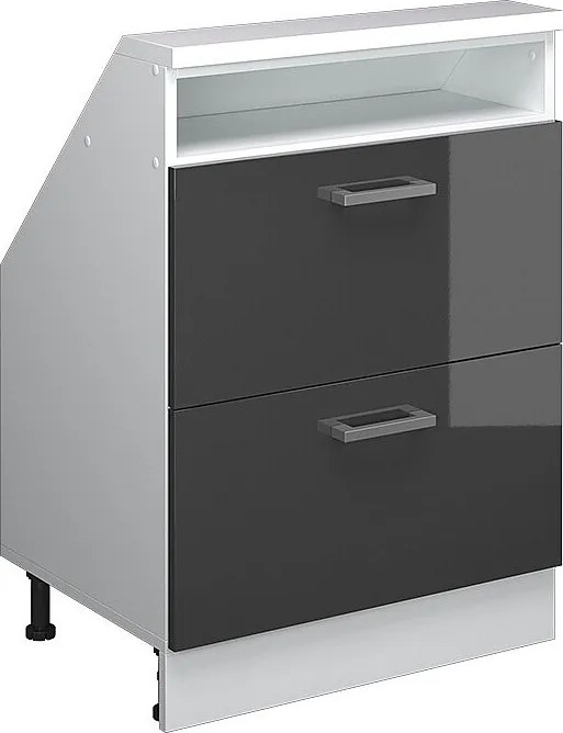 Szafka kuchenna na dach skośny antracyt wysoki połysk 60x46x81.6 r-line