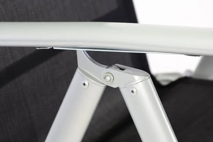 2x ustawialne krzesło ogrodowe z podnożnikiem - czarne