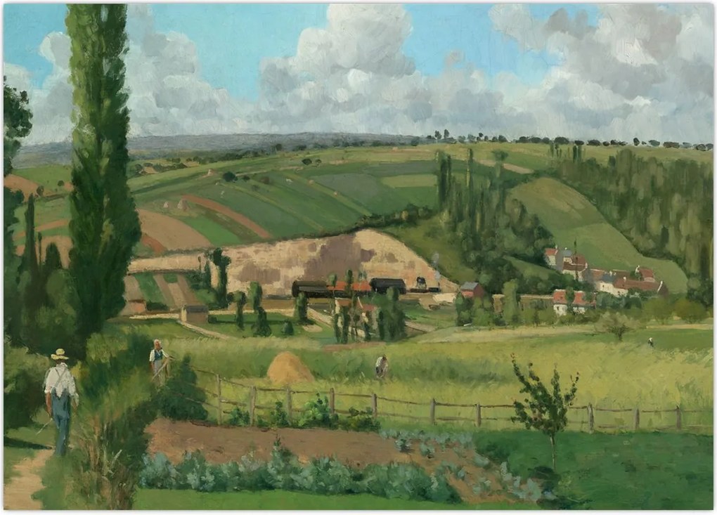 Obraz na szkle - Camille Pissarro, Landscape at Les Pâtis, Pontoise, reprodukcje (70x50 cm)