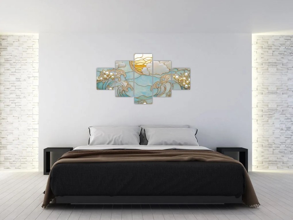 Obraz - 3D perły w oceanie (125x70 cm)