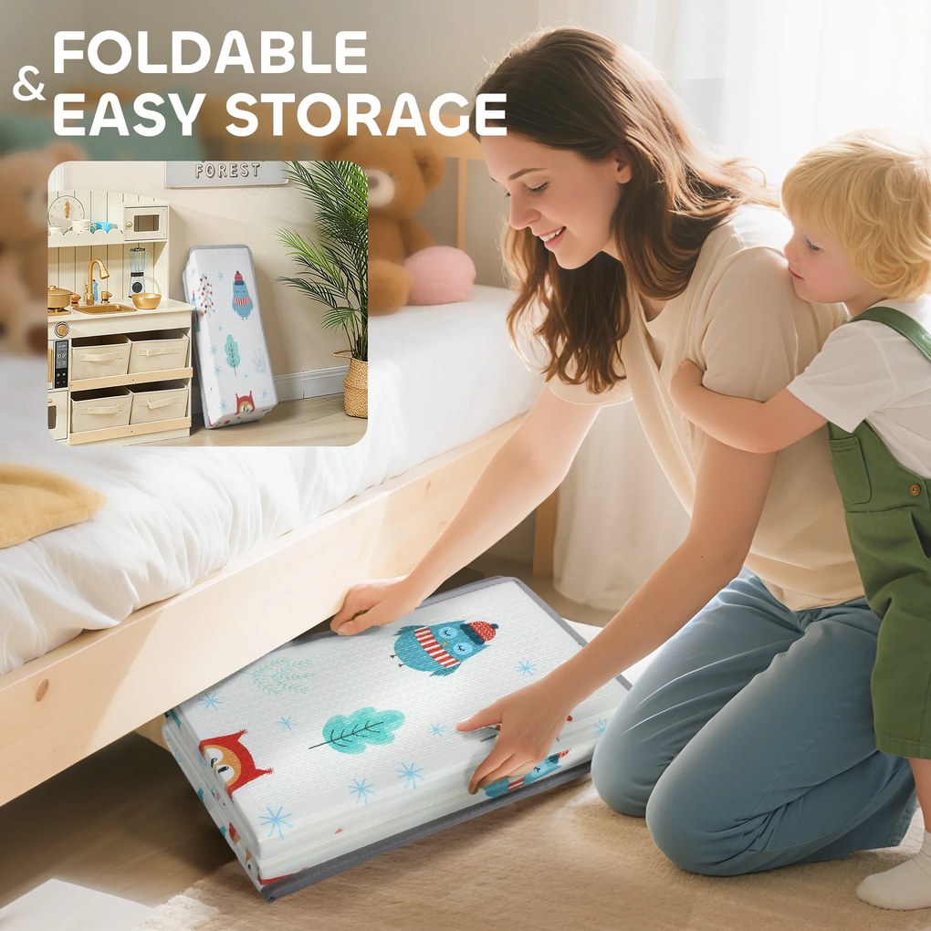 AIYAPLAY Mata dla niemowląt, motyw zwierząt, pianka, 1,5 cm wyściółki, antypoślizgowa