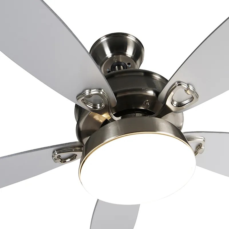 Stalowy Wentylator sufitowy z lampą z pilotem zintegrowanym LED - Malaki Nowoczesny Oswietlenie wewnetrzne