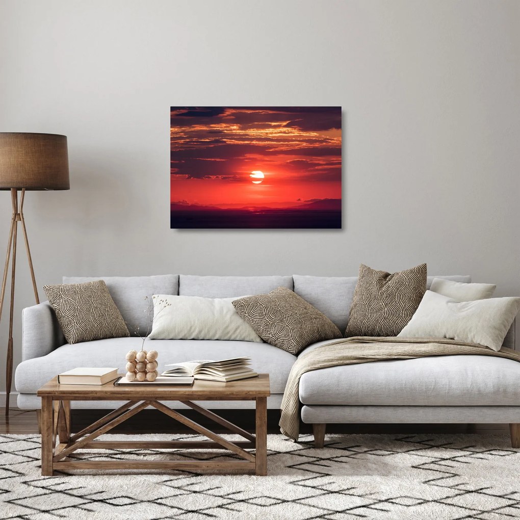 Obraz na szkle - kolorowe słońce (70x50 cm)