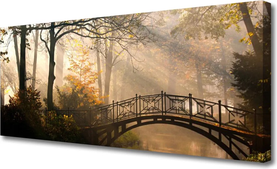 Obraz canvas Drewniany Mostek w Lesie