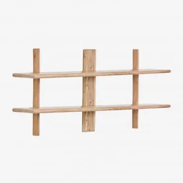 Regał Ścienny ↔︎120 Cm Z Drewna Akacjowego Erisu Rustykalny Brąz Akacjowy & 2 Półki - Sklum