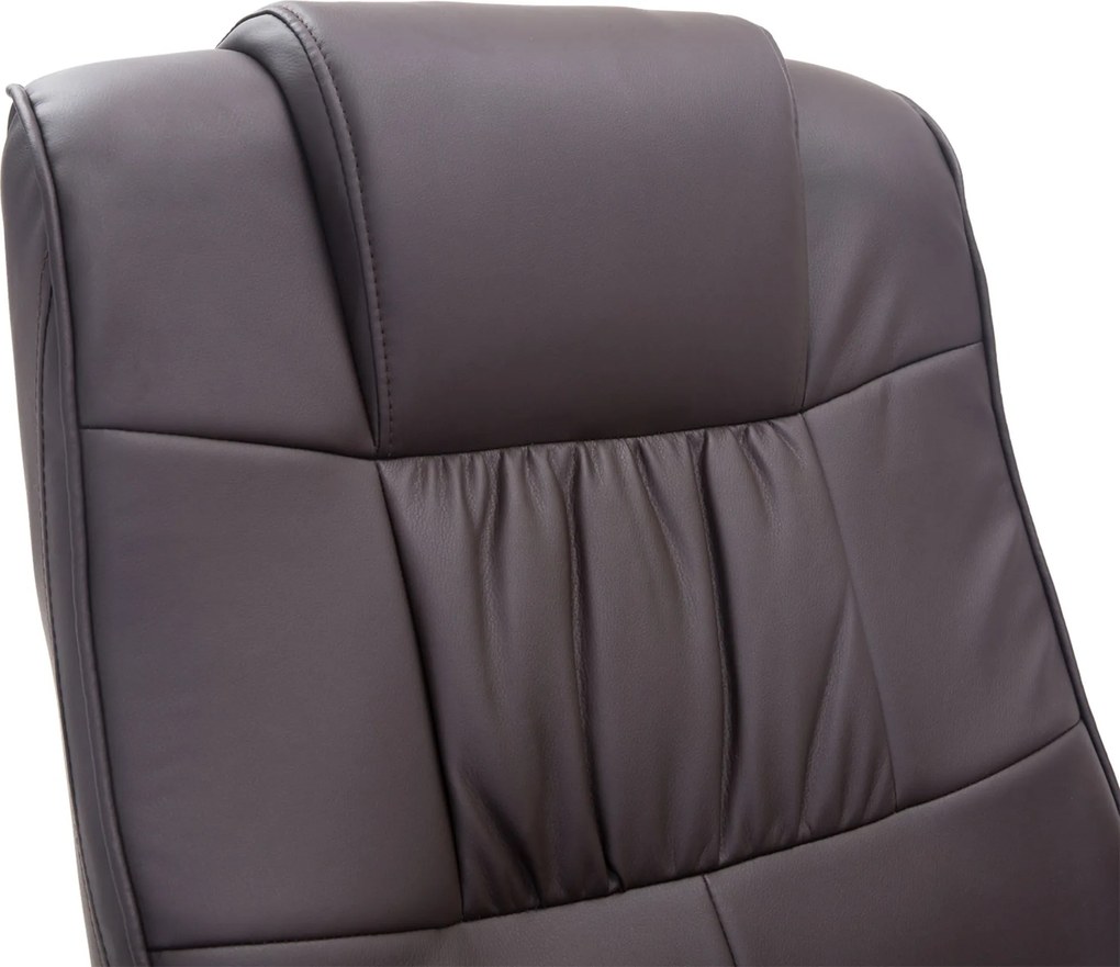 HOMCOM Fotel do Masażu Relax z Podnóżkiem 10 Punktów Wibracji Elegancki Brązowy | Aosom PL