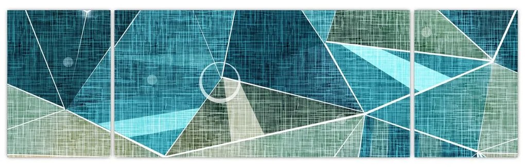 Obraz - Turkusowa abstrakcja (170x50 cm)