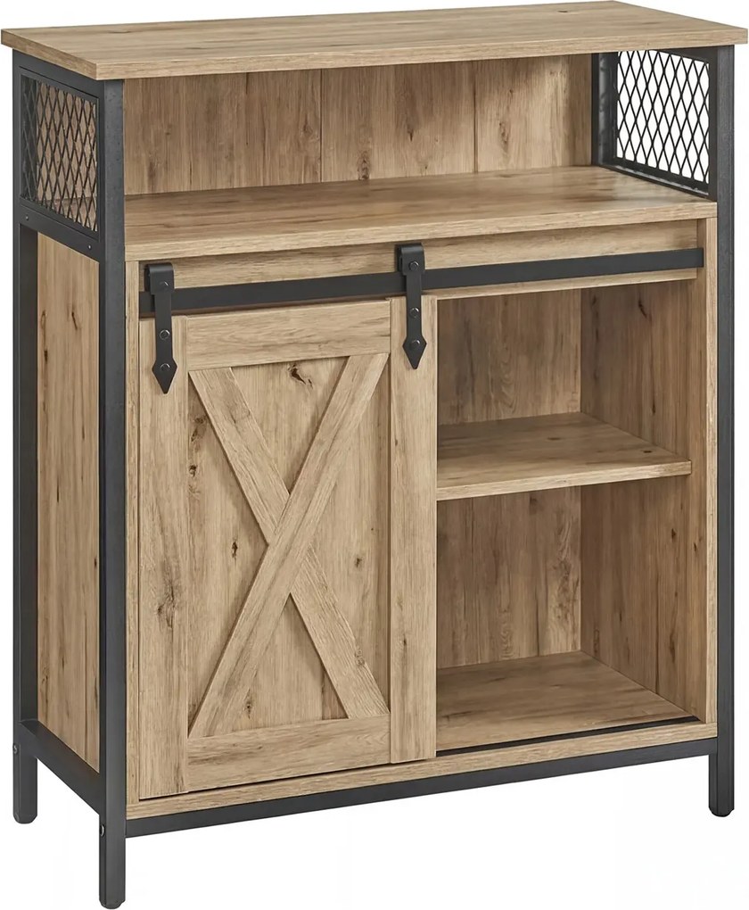 Komoda w stylu loft z drzwiami przesuwnymi dab artisan E2-R26