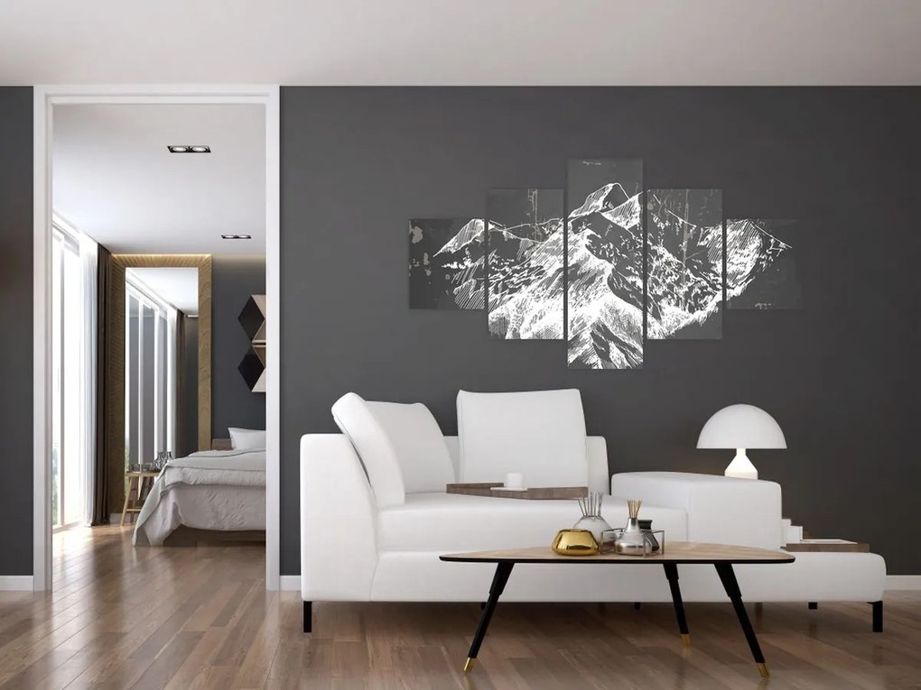 Obraz - Ilustracja gór (125x70 cm)
