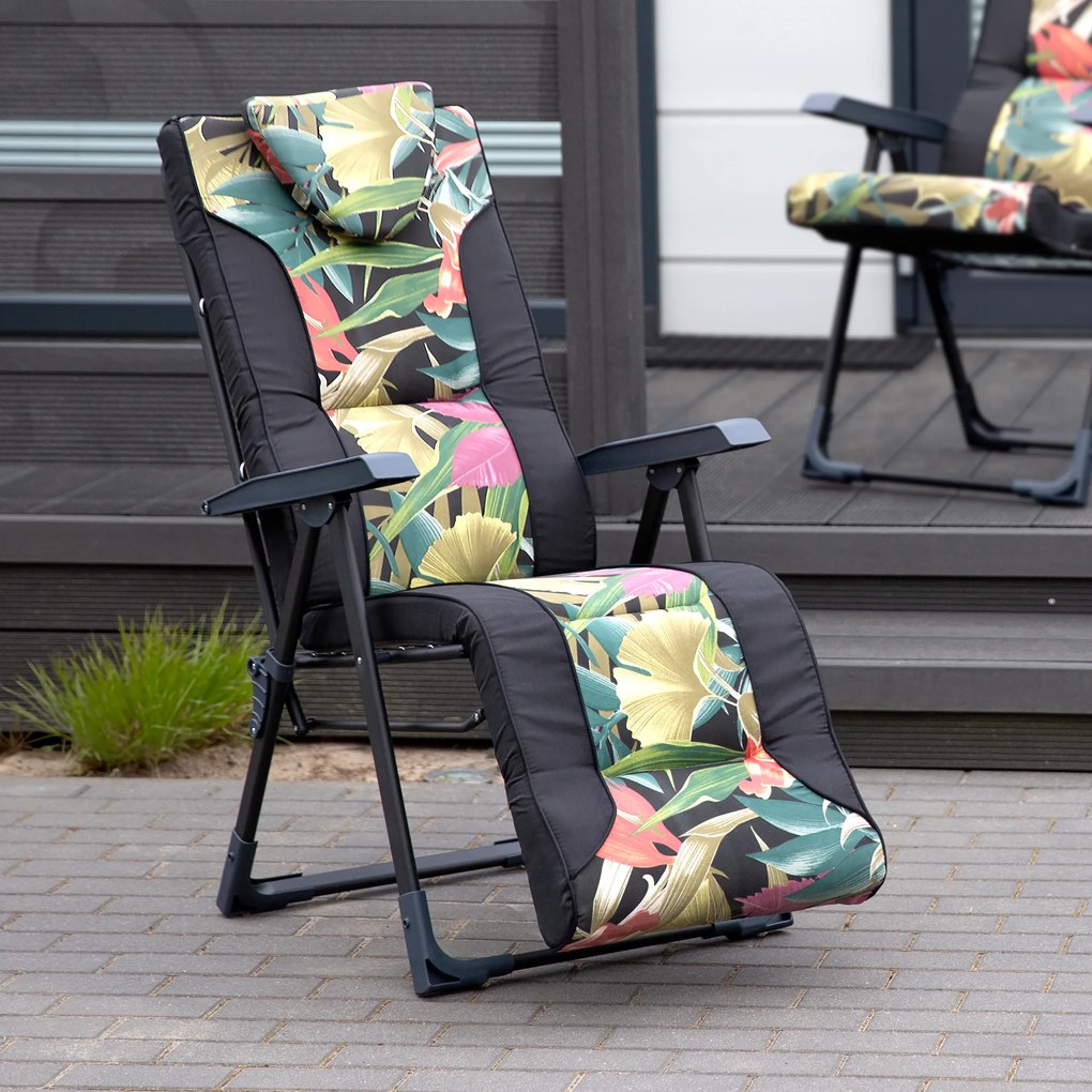 Fotel ogrodowy z podnóżkiem Mijas Plus Black Edition D002-07PB / G052-23IB PATIO