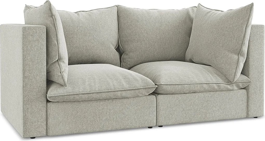 2-osobowa kanapa modułowa - z tkaniny welwetowej - jasny szary - MANAO