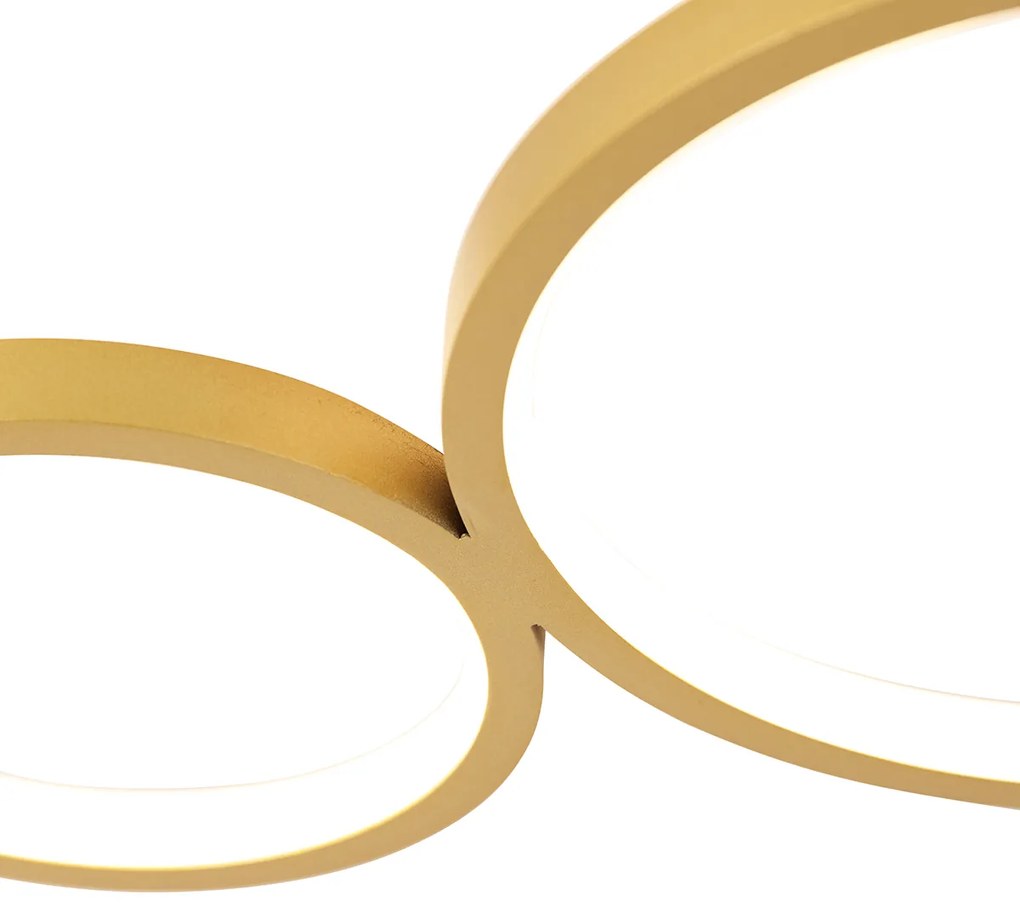 Lampa sufitowa złota z LED 3 stopniowy ściemniacz 4-światła - Lupolo