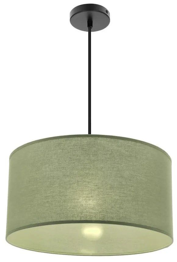 Zielona lampa wisząca z tekstylnym kloszem ø 40 cm Shanti – Candellux Lighting