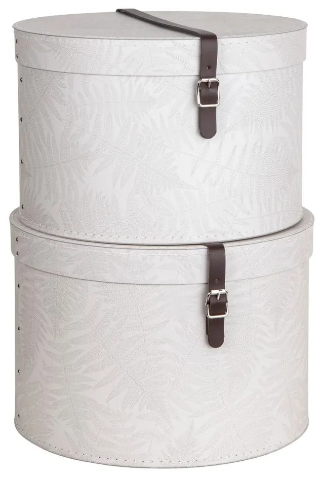 Kremowe kartonowe pojemniki zestaw 2 szt. z pokrywką ø 37,5x25,5 cm Rut Paper Laminate – Bigso