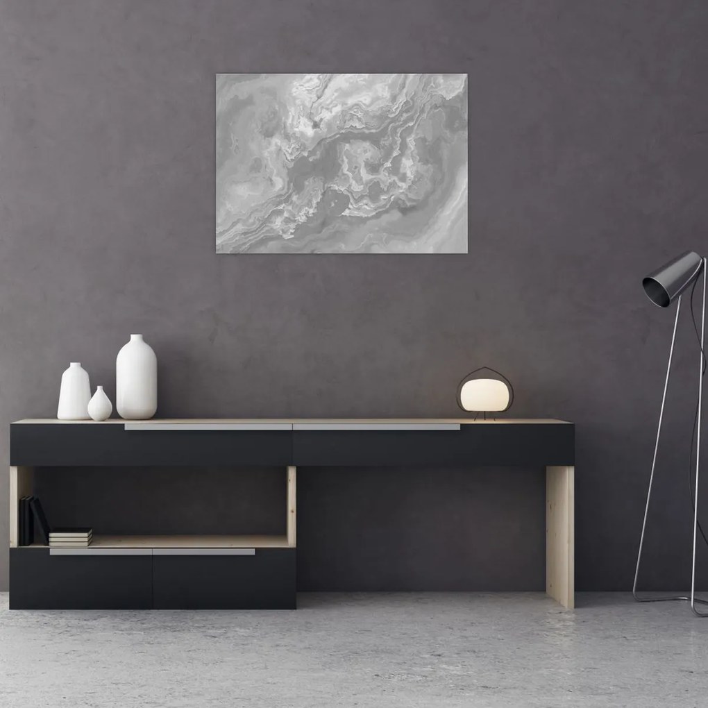 Obraz na szkle - Marmur w czerni i bieli (70x50 cm)