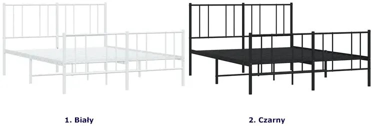 Białe metalowe łóżko małżeńskie w stylu loft 140x200 cm - Privex