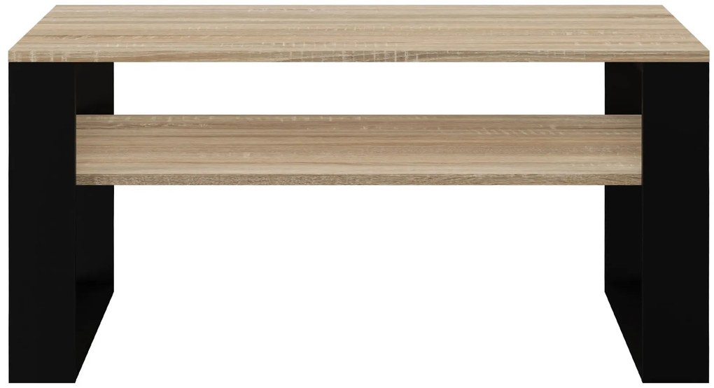 Minimalistyczna ława do narożnika dąb sonoma + czarny F2-E14