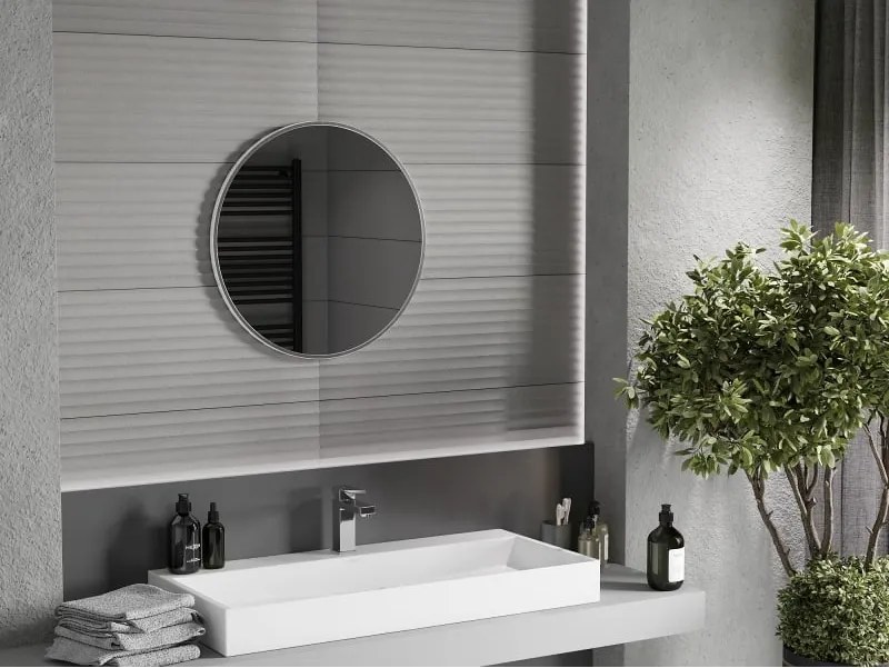 Mexen Loft lustro łazienkowe okragłe 60 cm, rama inox - 9850-060-060-000-10