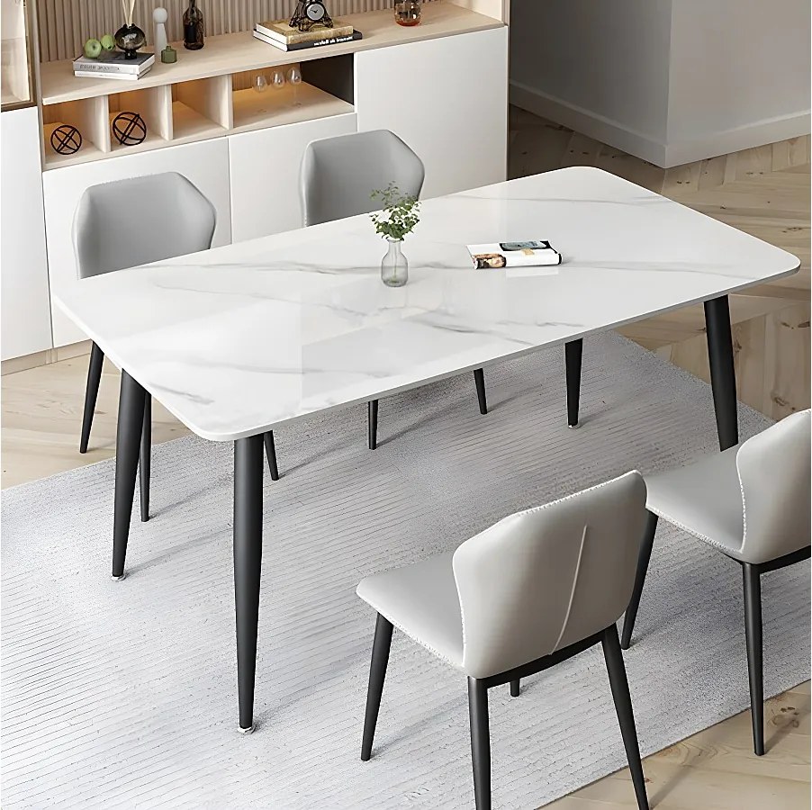 Stół jadalny prostokątny dla 6 osób - stół kuchenny z efektem marmuru 120x70cm