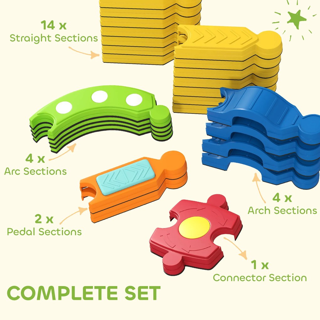 AIYAPLAY Balansujący balkon dla dzieci, interaktywna konstrukcja, antypoślizgowa, plastikowa, kolorowa