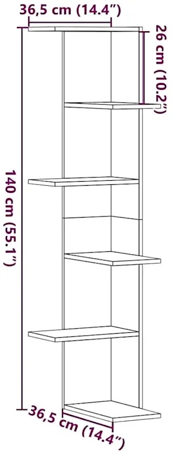 Minimalistyczna półka ścienna szarość betonu - Efez