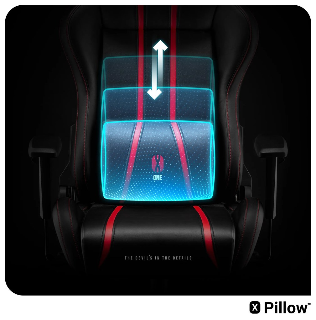 Fotel gamingowy Diablo X-One 2.0 King Size, czarno-czerwony