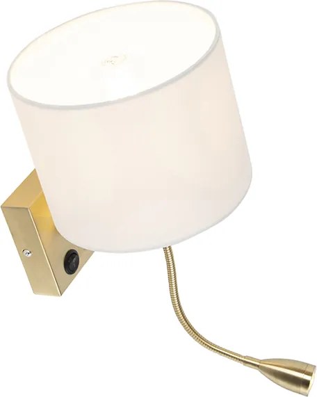 Inteligentna lampa ścienna złota z białym kloszem w tym Wifi A60 - Brescia