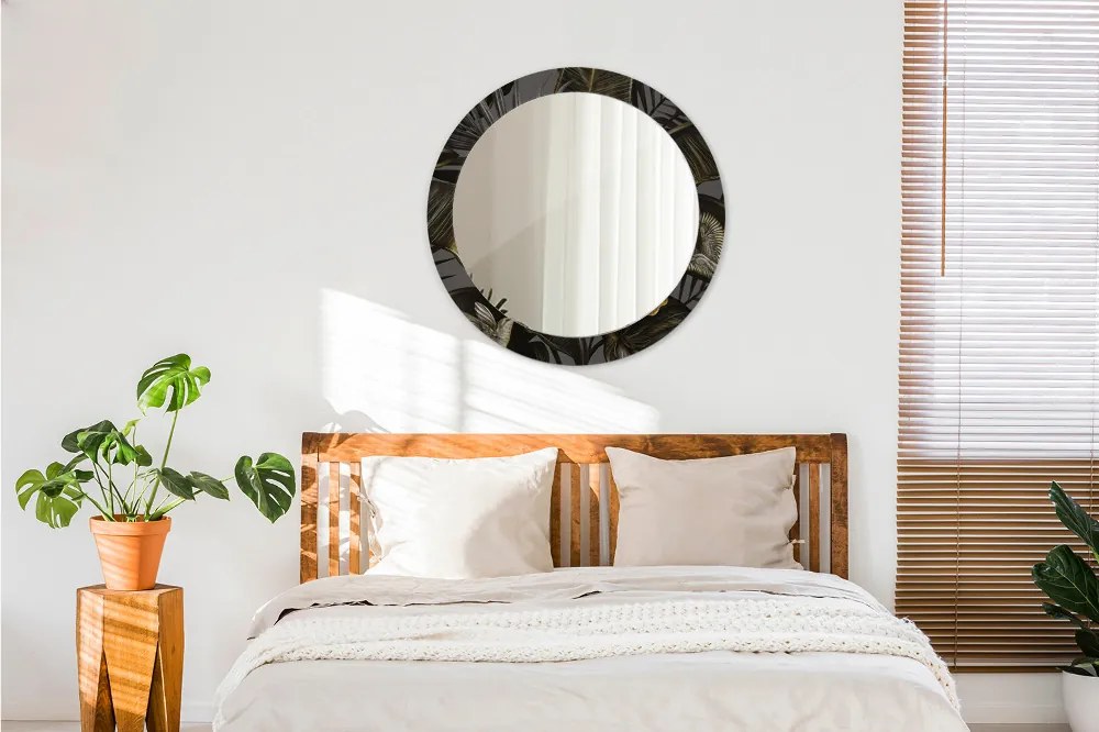 Lustro z nadrukiem dekoracyjne okrągłe Kwiaty hibiskusa