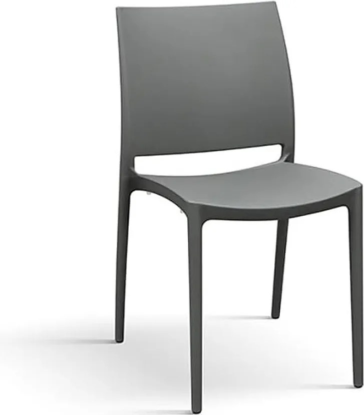 Zestaw 6 szarych krzeseł polipropylenowych do sztaplowania - NORTH BEACH