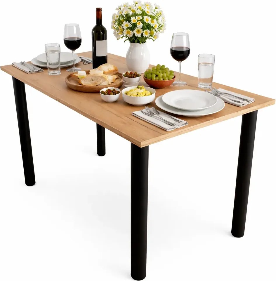 Minimalistyczny stół z wkręcanymi nogami 120x60 dąb craft złoty C4-G88
