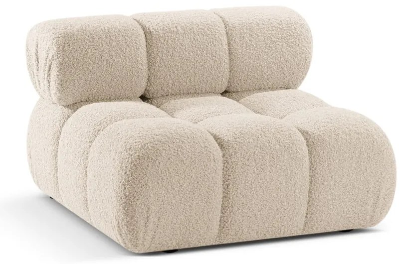 Beżowy moduł sofy z materiału bouclé (moduł środkowy) Bellis – Micadoni Home
