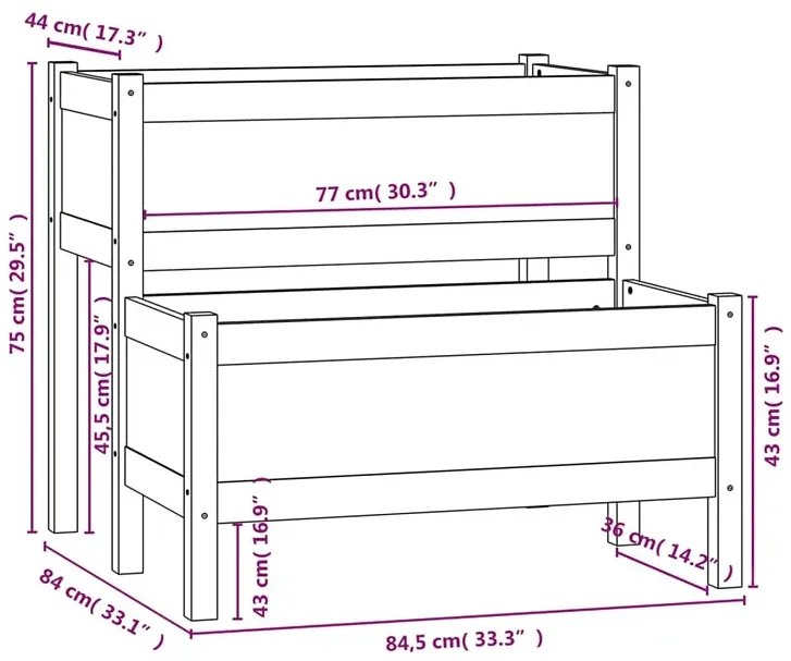 Szara podwójna donica ogrodowa - Finir