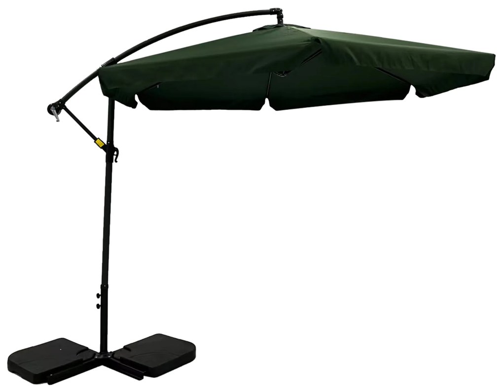 Parasol ogrodowy z podstawą 3 m zielony PATIO