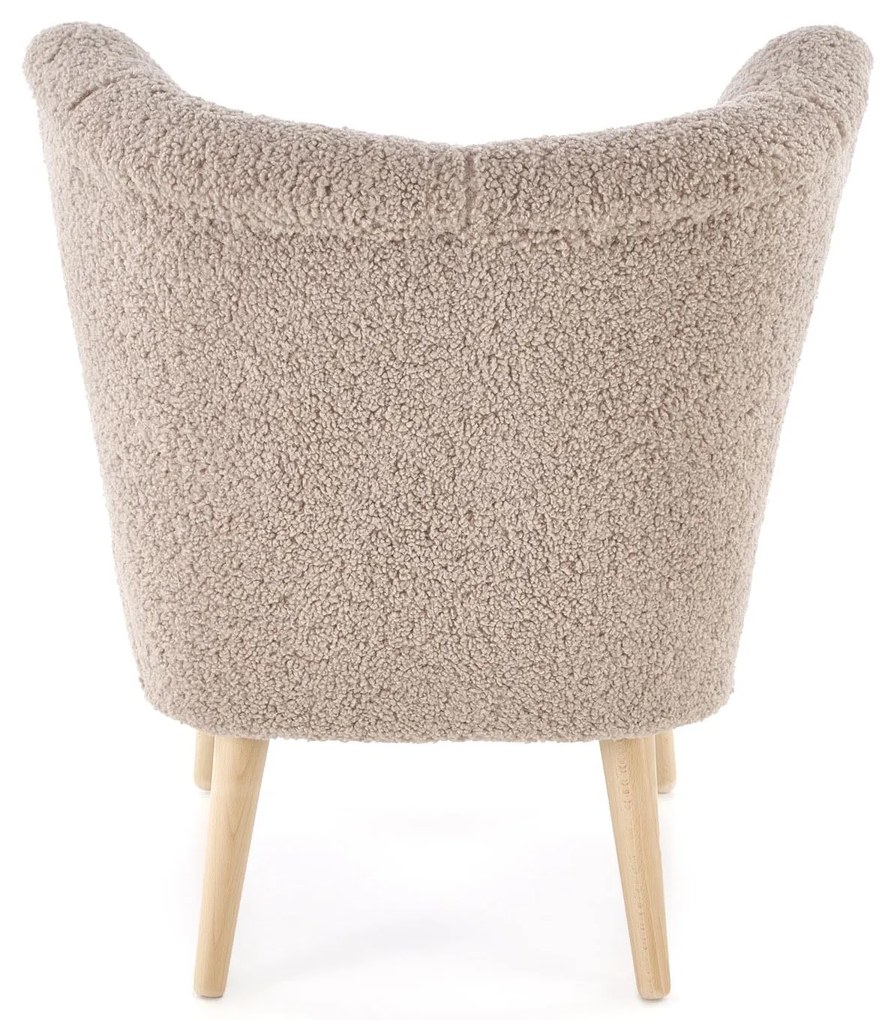 MOCCA Fotel wypoczynkowy Cappucino SVEN TEDDY Nowoczesny Boho Drewno