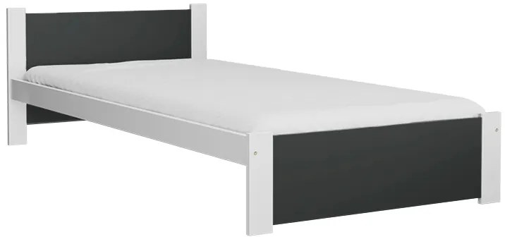 Łóżko IKAROS 90 x 200 cm, antracyt/biały Stelaż: Ze stelażem listwowym rolowanym elastycznym, Materac: Materac Sommera 18 cm