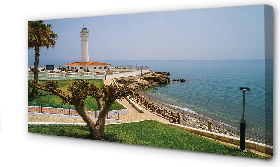 Fotoobraz na płótnie Latarnia Morska na Skalistym Brzegu