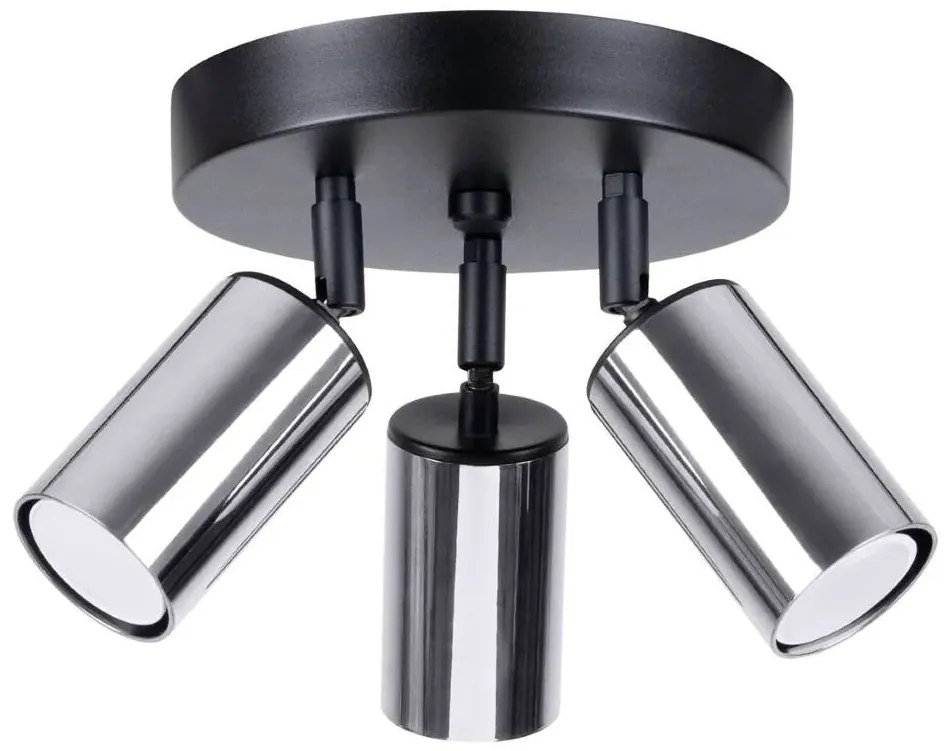 Lampa sufitowa 3 ruchome tuby czarny + chrom - 4S A572 G2-B28
