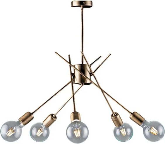 Lampa sufitowa polska z brązu szczotkowanego żelaza 5 świateł H.53 Ø56 BL186-PL5-BRZ