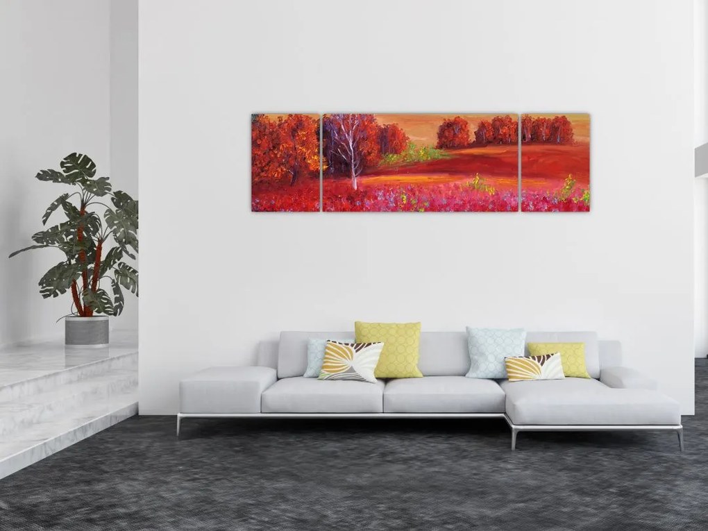 Obraz czerwonego krajobrazu (170x50 cm)